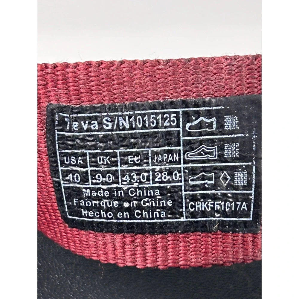 Teva Men's Thong Slide Flip Flops Sandals Maroon Black Size 10